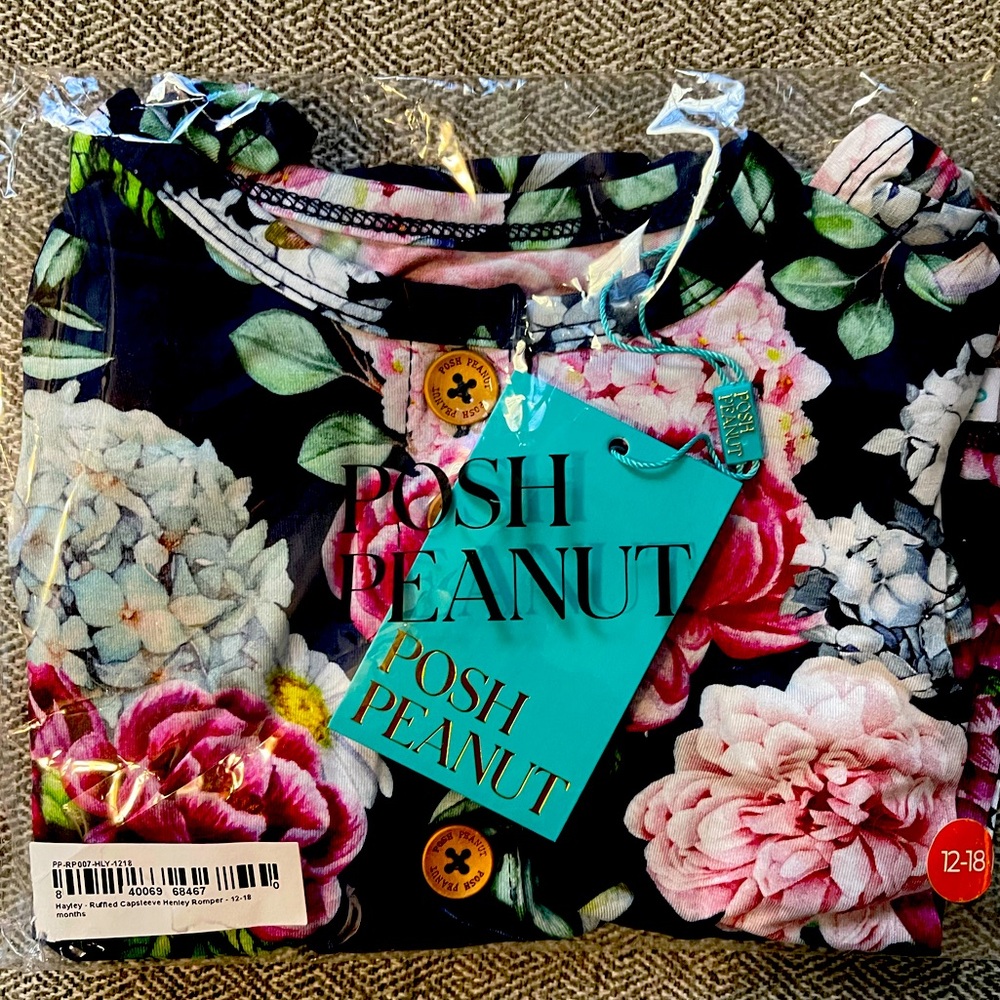 NWT Posh Peanut Hayley Cap Sleeve Henley Romper